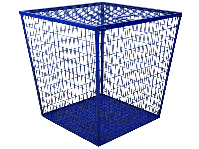 Контейнер для роздільного збору ТПВ з кришкою/дно металевий лист 1000х1000х1000мм синій КОМПРЕД OL492/5